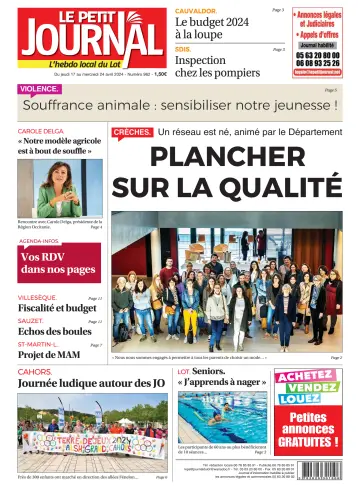 Le Petit Journal - L'hebdo local du Lot - 18 Nis 2024
