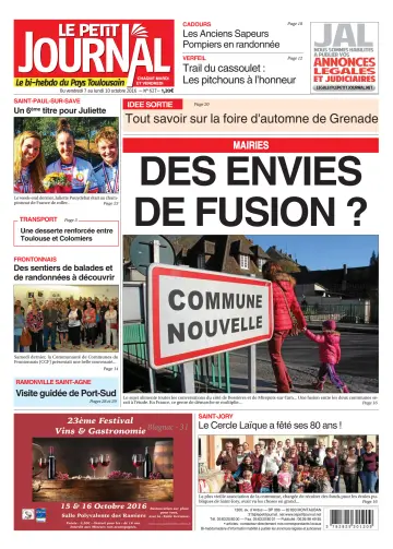 Le Petit Journal - L'hebdo du Pays Toulousain - 7 Oct 2016