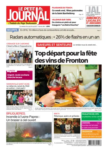 Le Petit Journal - L'hebdo du Pays Toulousain - 18 Aug 2017