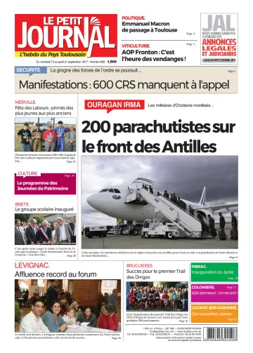 Le Petit Journal - L'hebdo du Pays Toulousain - 15 Sep 2017