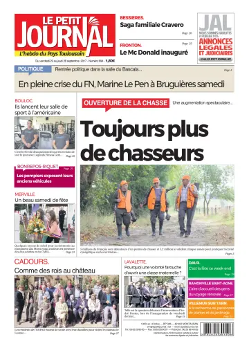 Le Petit Journal - L'hebdo du Pays Toulousain - 22 Sep 2017