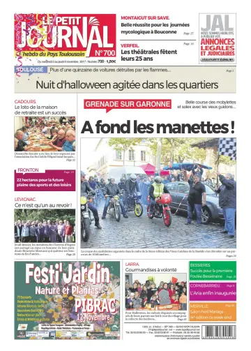 Le Petit Journal - L'hebdo du Pays Toulousain - 3 Nov 2017