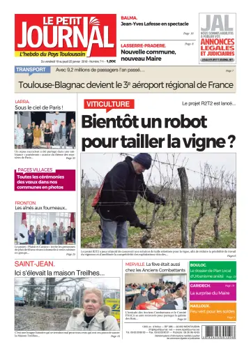 Le Petit Journal - L'hebdo du Pays Toulousain - 19 Jan 2018