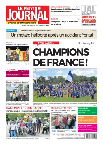 Le Petit Journal - L'hebdo du Pays Toulousain - 22 Jun 2018