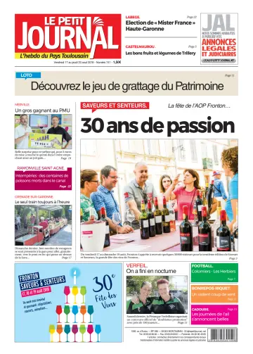 Le Petit Journal - L'hebdo du Pays Toulousain - 17 Aug 2018