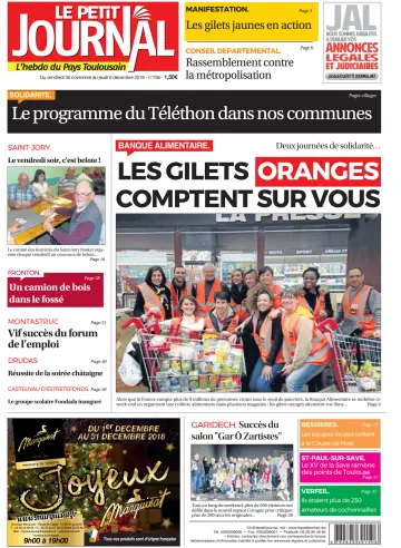Le Petit Journal - L'hebdo du Pays Toulousain - 30 Nov 2018