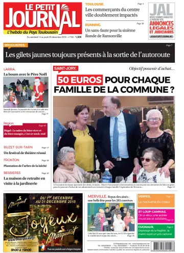 Le Petit Journal - L'hebdo du Pays Toulousain - 14 Dec 2018