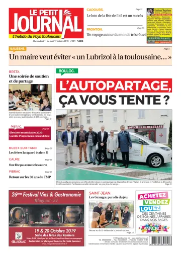 Le Petit Journal - L'hebdo du Pays Toulousain - 11 Oct 2019