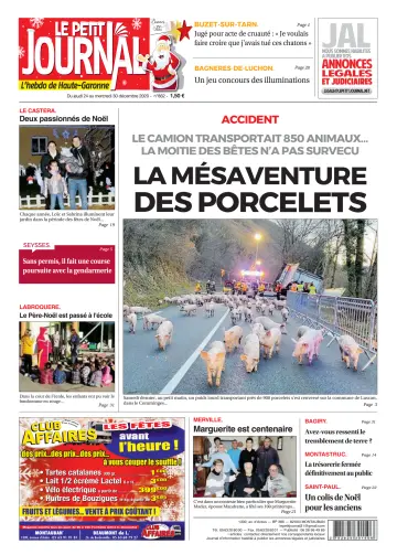 Le Petit Journal - L'hebdo du Pays Toulousain - 25 Dec 2020