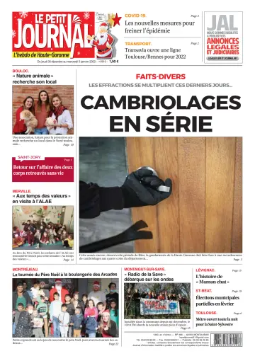 Le Petit Journal - L'hebdo du Pays Toulousain - 31 Dec 2021