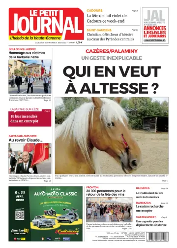 Le Petit Journal - L'hebdo du Pays Toulousain - 26 Aug 2022