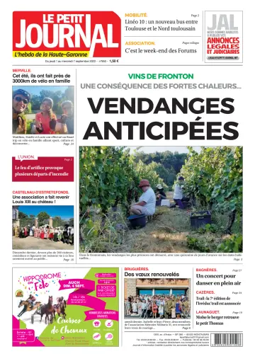 Le Petit Journal - L'hebdo du Pays Toulousain - 2 Sep 2022