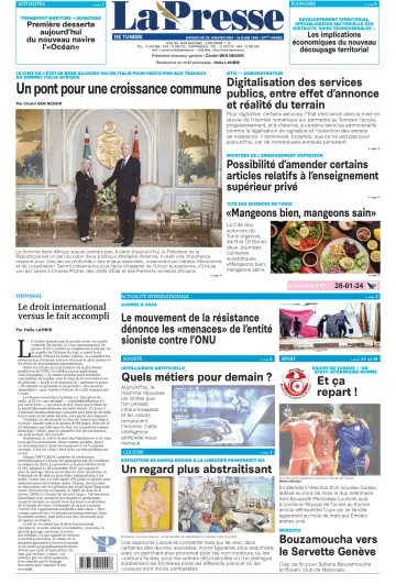 La Presse (Tunisie) - 28 Jan 2024