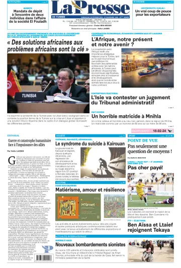 La Presse (Tunisie) - 18 Feb 2024