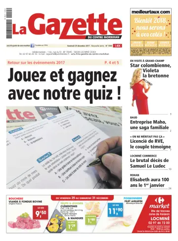 La Gazette du Centre Morbihan - 29 Dec 2017