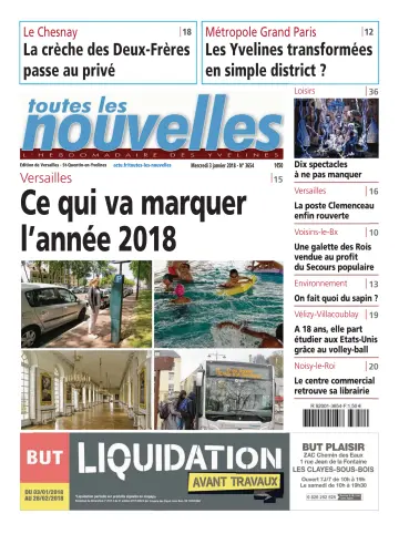 Toutes les Nouvelles (Versailles / Saint-Quentin-en-Yvelines) - 3 Jan 2018