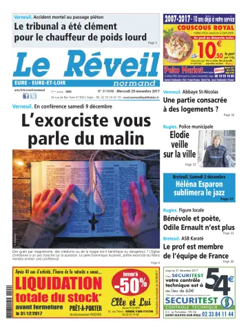 Le Réveil Normand (Eure / Eure-et-Loir) - 29 Nov 2017