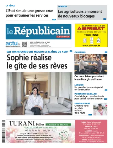 Le Républicain (Sud-Gironde) - 22 Chwef 2024