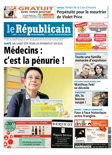 Le Républicain (Lot-et-Garonne) - 24 Nov 2016