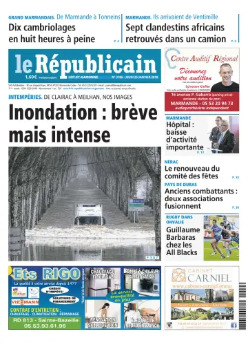 Le Républicain (Lot-et-Garonne) - 25 Ion 2018