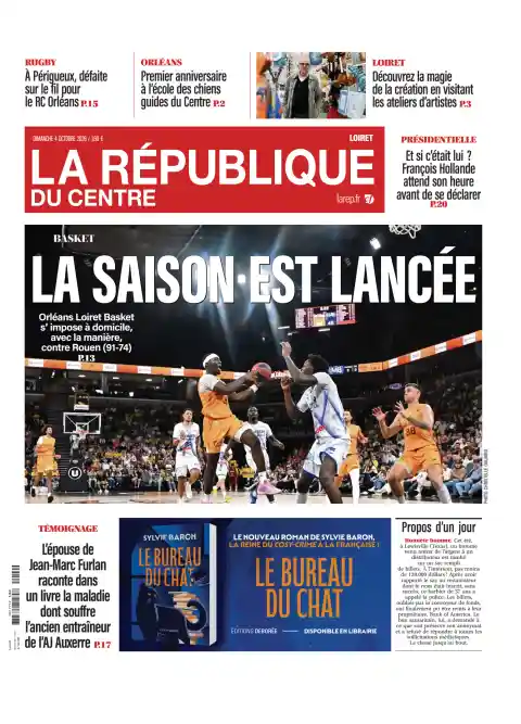 Capa do La République du Centre de 4 de outubro de 2026. Manchete: A época está lançada.