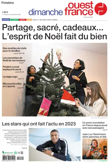 Dimanche Ouest France (Finistere) - 24 dic 2023
