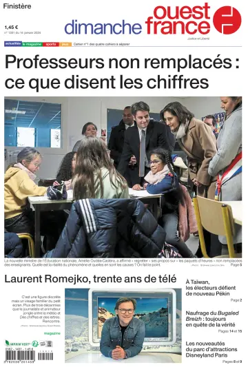 Dimanche Ouest France (Finistere) - 14 1月 2024