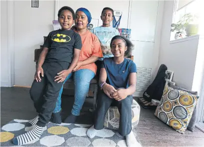 Sin­gle mother Arafa Ah­mada, 39, a refugee from Tan­za­nia, lives in Toronto Cen­tre, which has Canada’s se­cond-high­est rate of child poverty. Ah­mada says her chil­dren, Manaal, Ma­lik and Mah­beer, thrive thanks to com­mu­nity sup­ports, like af­ter-school pro­grams.