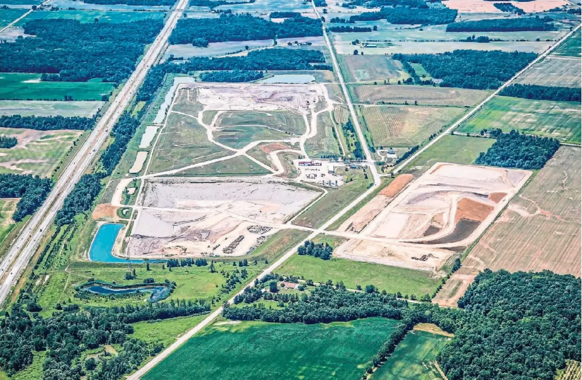 An aerial view of the Green Lane Landfill, which has been Toronto's main waste disposal facility since 2011. The 320acre facility is just southwest of London, Ont.