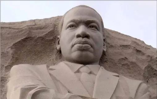 The Stone of Hope, a gran­ite statue of civil rights leader Martin Luther King Jr. carved by Lei Yixin.