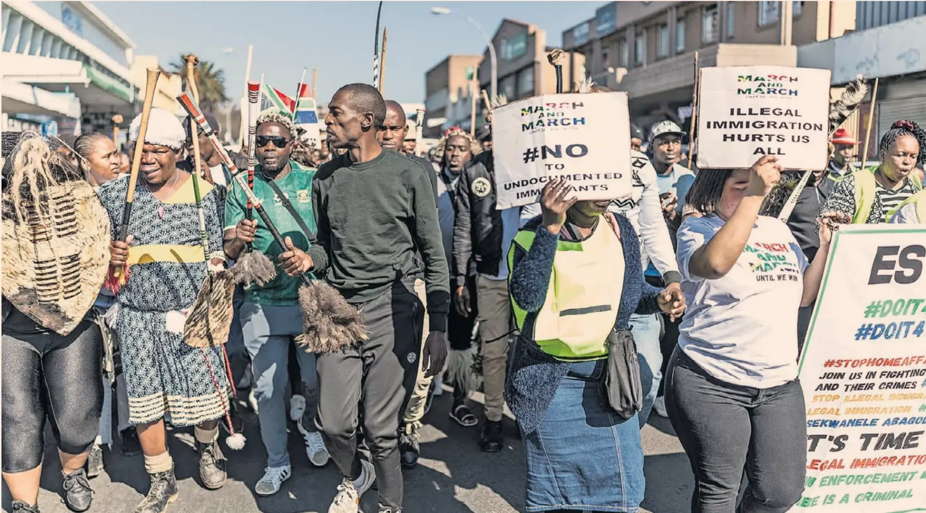 Signs of unrest: supporters of the March and March group demonstrate in KwaZulu-Natal.