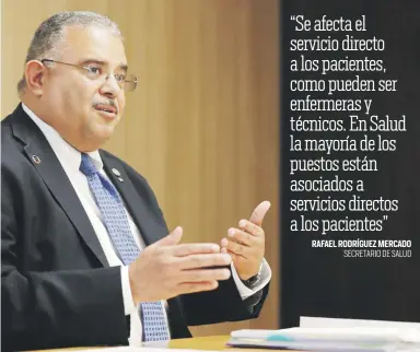El se­cre­ta­rio de Sa­lud, Ra­fael Ro­drí­guez Mer­ca­do di­jo, du­ran­te una vis­ta de pre­su­pues­to, que la agen­cia ce­rra­rá el año fis­cal con una in­su­fi­cien­cia de $12.8 mi­llo­nes.