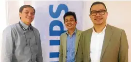 Dr. Roberto Peter In­strella, sleep medicine ex­pert; Rodel Fran­cisco from Philips Re­spiron­ics; Dr. Keith Aguil­era, vice pres­i­dent of Philip­pine So­ci­ety of Sleep Medicine