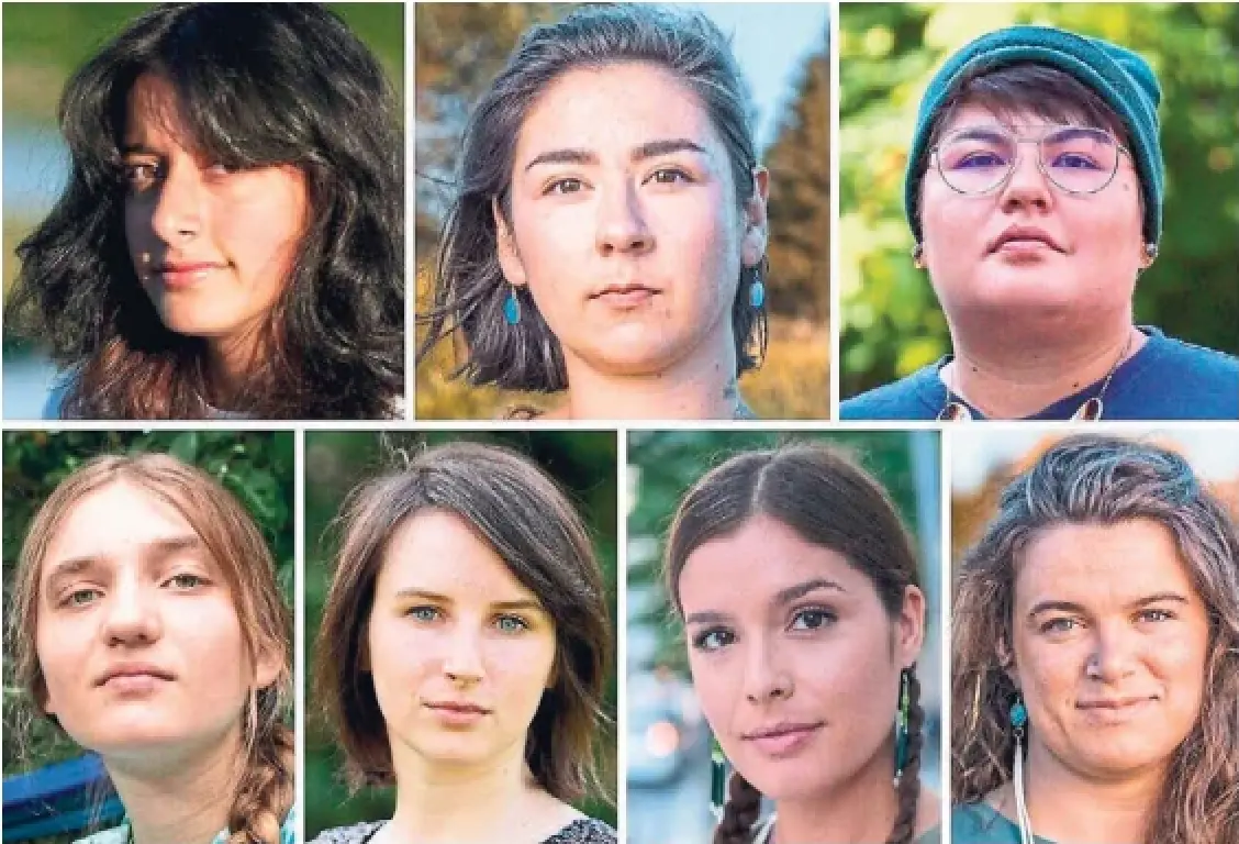 The 2019 lawsuit launched by, clockwise from top left, Sophia Mathur, Shelby Gagnon, Beze Gray, Madison Dyck, Shaelyn Wabegijig, Alex Neufeldt and Zoë KearyMatzner, argued the province's climate targets infringed upon the Charter rights of youth and future generations by failing to ensure their health, safety and freedom.
