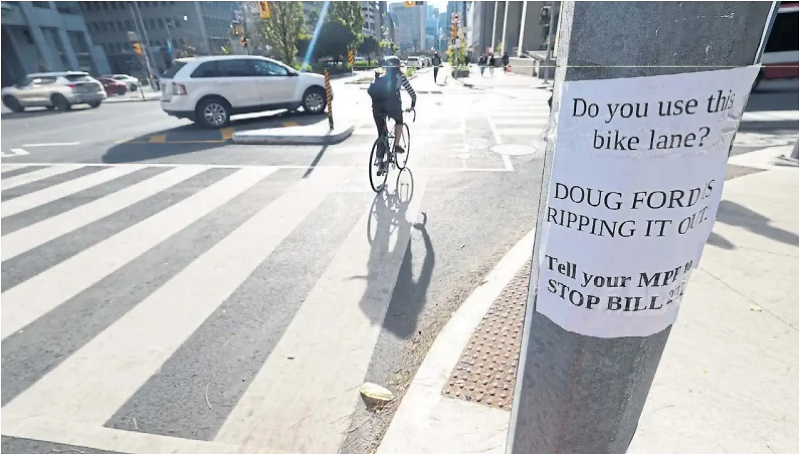 The University Avenue bike lanes approaching Queen's Park were in the crosshairs of Premier Doug Ford's Bill 212 but Superior Court Justice Paul Schabas found the parts of the bill aimed at removing protected bike lanes were unconstitutional.