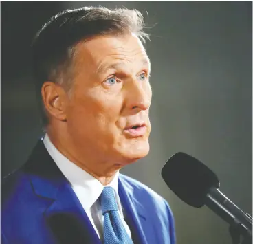 Maxime Bernier, leader of the Peo­ple’s Party of Canada, says Al­berta’s strat­egy of us­ing the threat of sep­a­ra­tion as lever­age against the fed­eral gov­ern­ment
will lead to un­hap­pi­ness and cre­ate “ten­sions and even more di­vi­sions.”