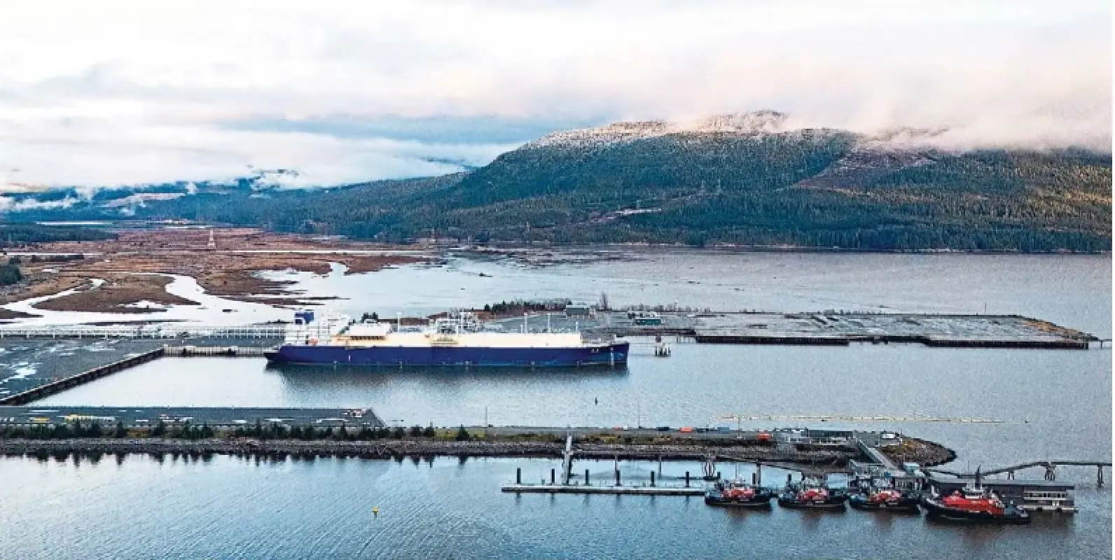 A tanker fills up last month in Kitimat, B.C., one of two ports that could be involved in a federal pipeline deal with Alberta.