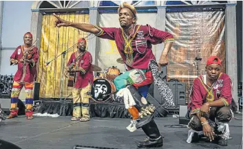 The Crocodile Gum­boot Dancers, a South African troupe, per­formed on Fri­day night at the 50th an­nual New Or­leans Jazz & Her­itage Fes­ti­val, at the Fair Grounds Race Course in New Or­leans, Louisiana.