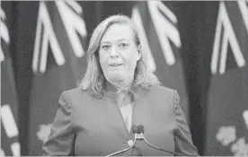 Lisa MacLeod, On­tario's Min­is­ter of Chil­dren, Com­mu­nity and So­cial Ser­vices, an­nounces re­forms to so­cial as­sis­tance on Nov. 22.